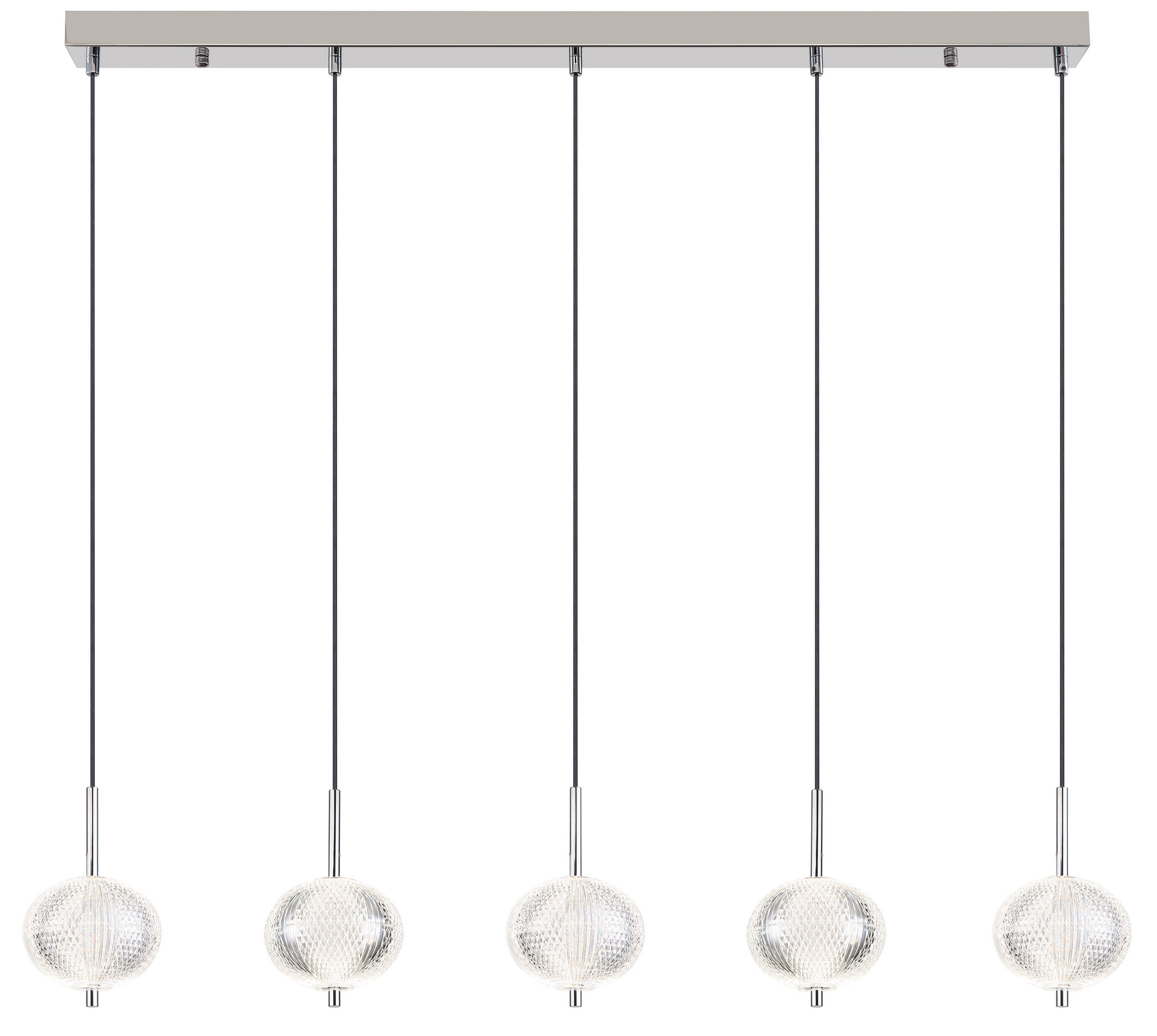 LED-HÄNGELEUCHTE 118/15/150 cm   - Klar/Chromfarben, KONVENTIONELL, Kunststoff/Metall (118/15/150cm) - Globo