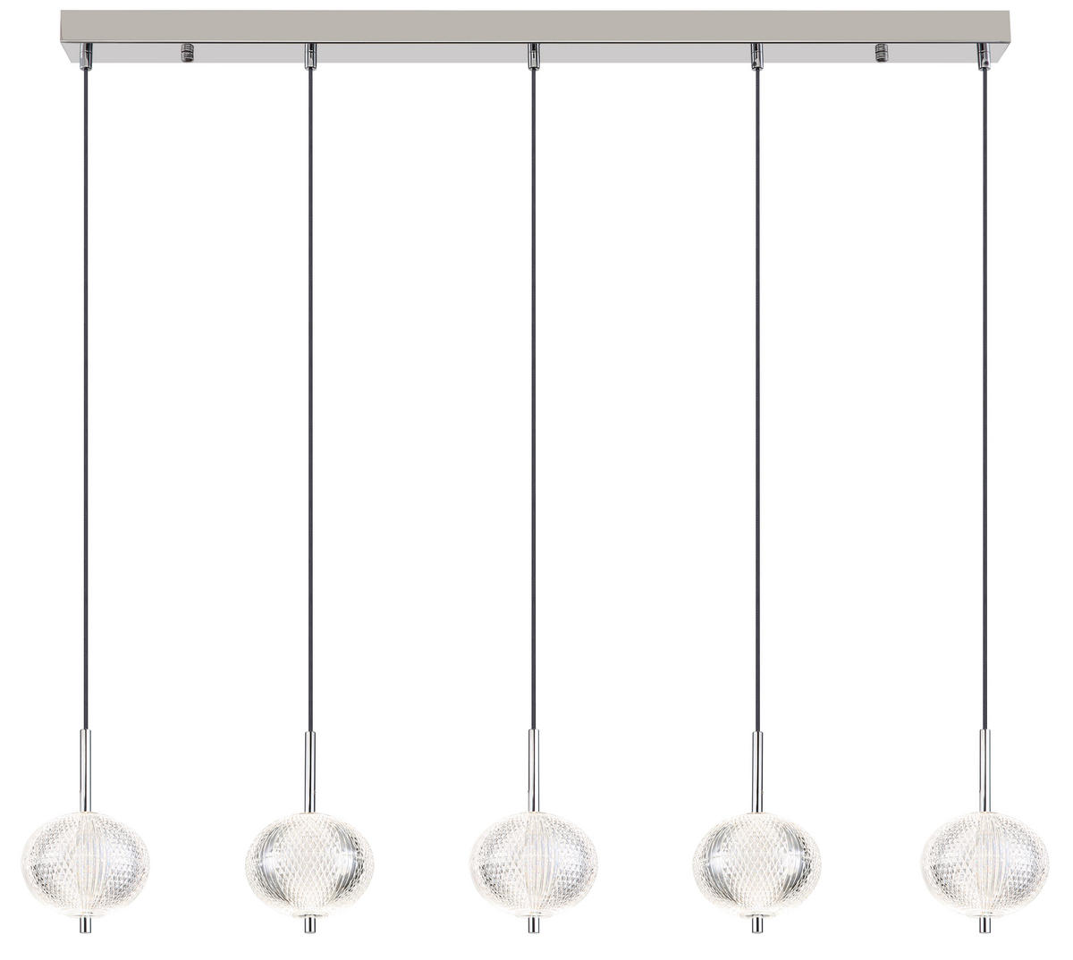 LED-HÄNGELEUCHTE 118/15/150 cm   - Klar/Chromfarben, KONVENTIONELL, Kunststoff/Metall (118/15/150cm) - Globo