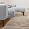 ECKSOFA in Chenille Silberfarben  311/167 cm  - Silberfarben/Schwarz, Design, Textil/Metall (311/167cm) - Xora