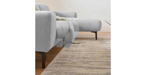 ECKSOFA in Chenille Silberfarben 311/167 cm - Silberfarben/Schwarz, Design, Textil/Metall (311/167cm) - Xora