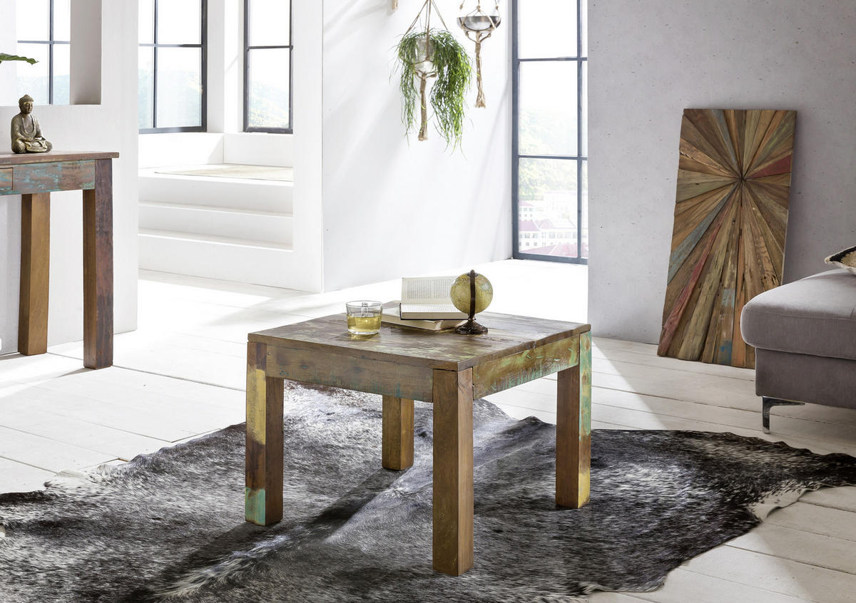 COUCHTISCH Mangoholz massiv 60/60/47 cm quadratisch Braun  - Braun, Design, Holz (60/60/47cm) - MID.YOU
