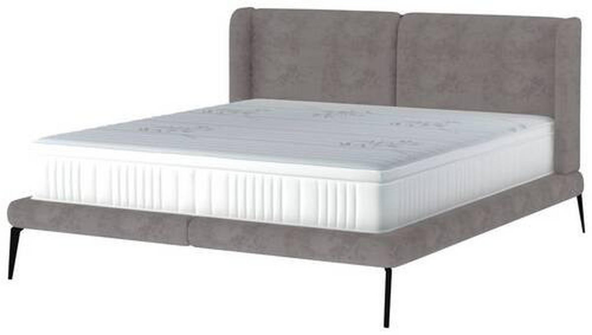 KÁRPITOZOTT ÁGY 180/200 cm  sötétszürke  - fekete/sötétszürke, Modern, textil/fém (180/200cm) - Livetastic