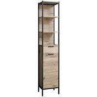 HOCHSCHRANK 38/195/30 cm  - Eichefarben/Schwarz, KONVENTIONELL, Holzwerkstoff/Kunststoff (38/195/30cm) - home24