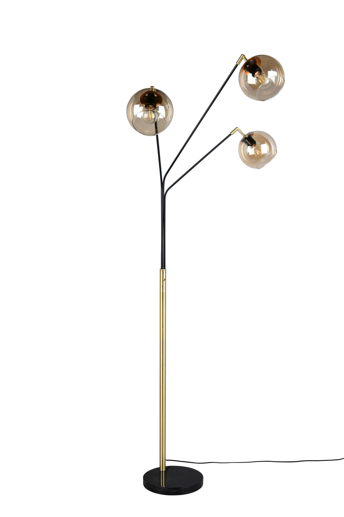 STEHLEUCHTE - Bernsteinfarben/Schwarz, Design, Glas/Metall (67/30/200cm) - Trio Leuchten