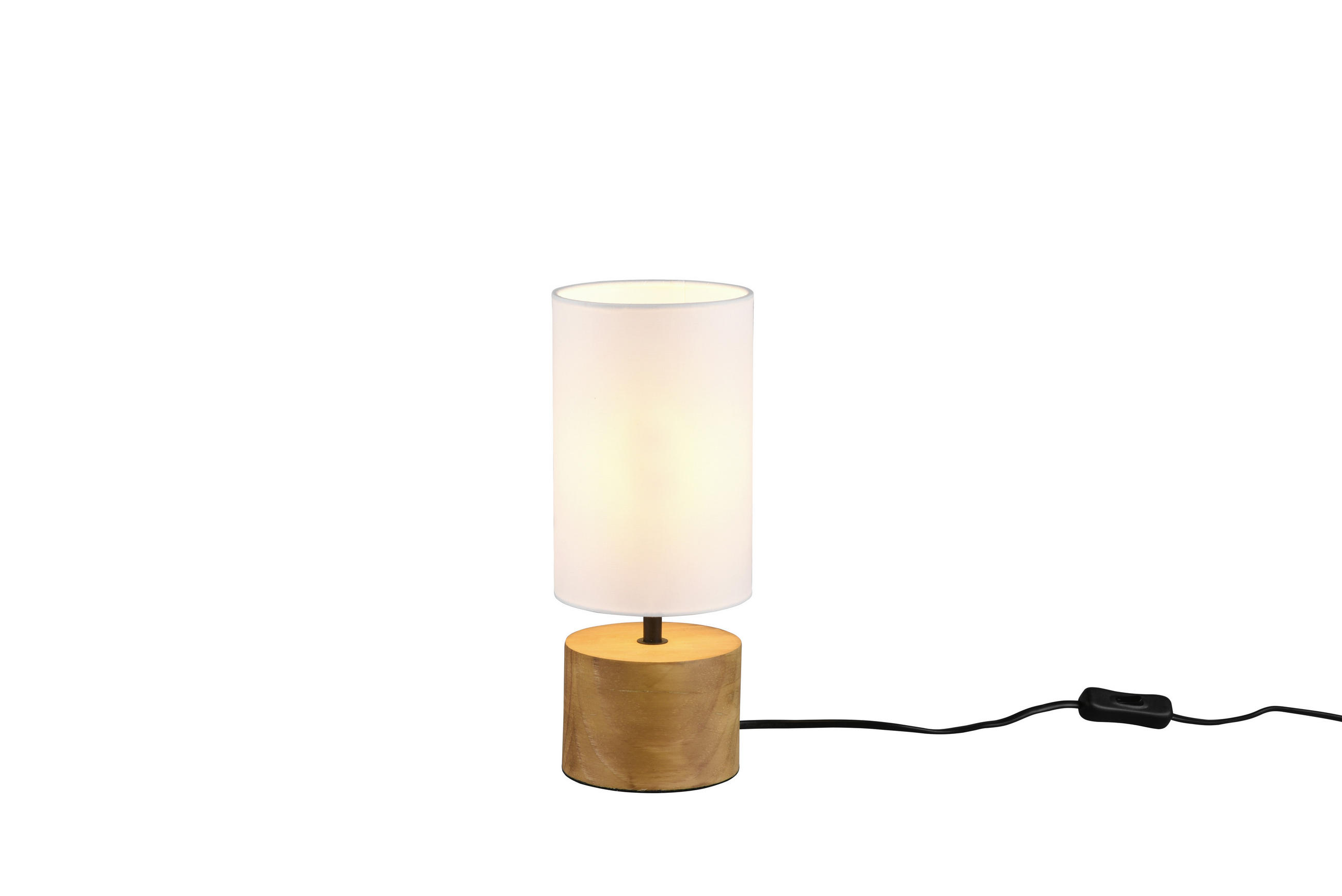 BORDSLAMPA Woody 12/30 cm   - vit/brun, Basics, trä/textil (12/30cm)