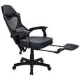 GAMINGSTUHL  in Lederlook, Netzbespannung Schwarz  - Schwarz, MODERN, Kunststoff/Textil (59/107-117/58cm) - Carryhome