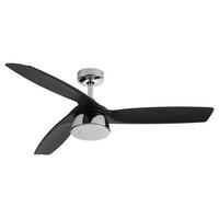DECKENVENTILATOR - Chromfarben/Schwarz, Basics, Kunststoff/Metall (132/21.5/132cm)