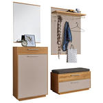 GARDEROBE 5-teilig  in 155/195/40 cm  - Taupe/Eichefarben, Design, Holz/Holzwerkstoff (155/195/40cm) - Novel