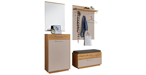 GARDEROBE 5-teilig  in 155/195/40 cm  - Taupe/Eichefarben, Design, Holz/Holzwerkstoff (155/195/40cm) - Novel
