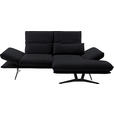 ECKSOFA  in Echtleder Schwarz  210/130 cm  - Schwarz, Design, Leder/Metall (210/130cm) - Dieter Knoll