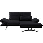 ECKSOFA  in Echtleder Schwarz  210/130 cm  - Schwarz, Design, Leder/Metall (210/130cm) - Dieter Knoll