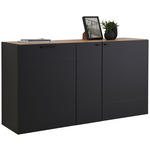 HÄNGESCHUHSCHRANK Schwarz, Eiche Artisan  - Schwarz/Eiche Artisan, MODERN, Holzwerkstoff/Metall (150,8/80/41,5cm) - Xora