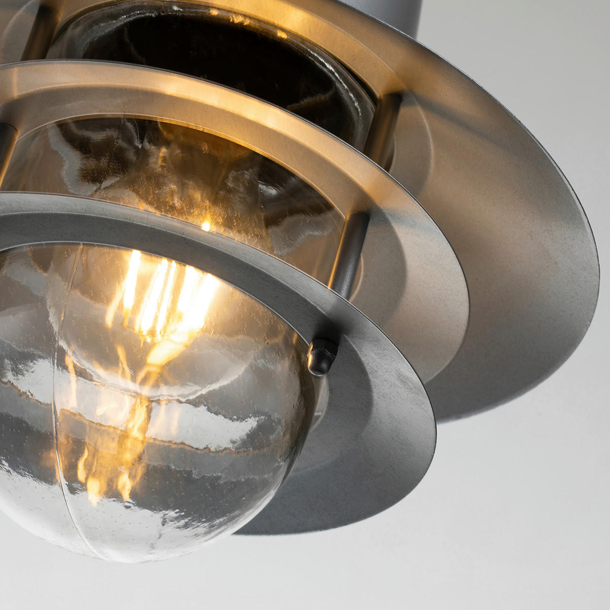 AUSSENHÄNGELEUCHTE Copenhagen 22/37,5 cm  - Silberfarben, Konventionell, Glas/Metall (22/37,5cm) - Elstead Lighting
