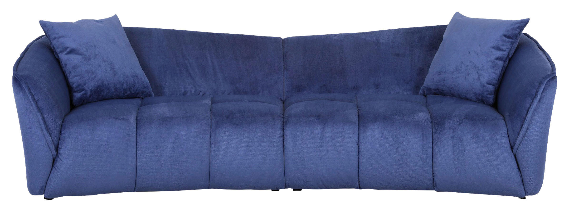 BIGSOFA Plüsch Blau  - Blau/Schwarz, KONVENTIONELL, Kunststoff/Textil (250/75/107cm) - Carryhome