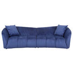 BIGSOFA Plüsch Blau  - Blau/Schwarz, KONVENTIONELL, Kunststoff/Textil (250/75/107cm) - Carryhome
