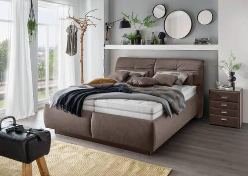 POLSTERBETT 180/200 cm  in Dunkelbraun  - Weiss/Dunkelbraun, Konventionell, Holz/Holzwerkstoff (180/200cm) - Beldomo - Sleep