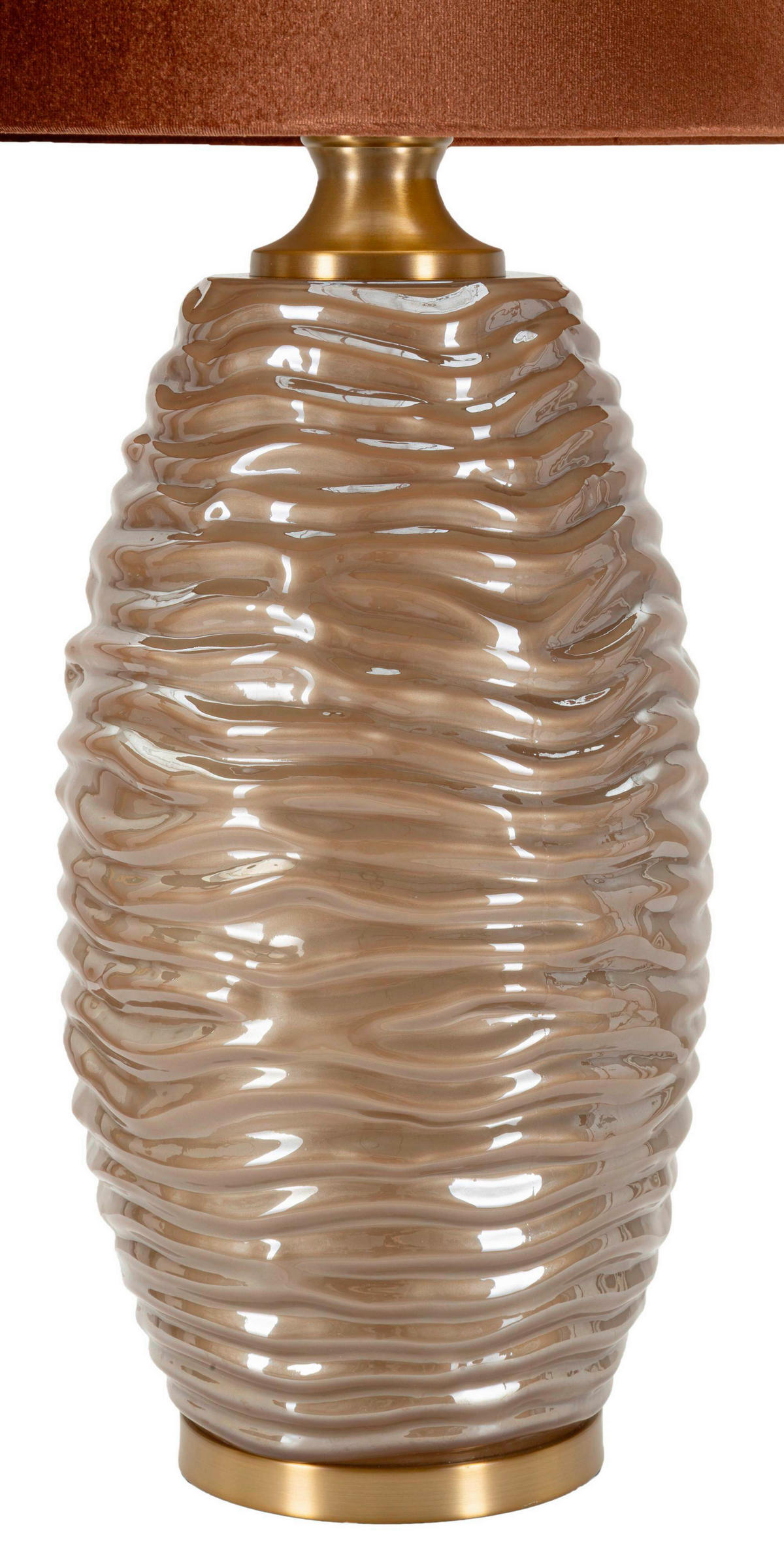 TISCHLEUCHTE   - Goldfarben/Braun, Basics, Glas/Textil (45.5/79/45.5cm)