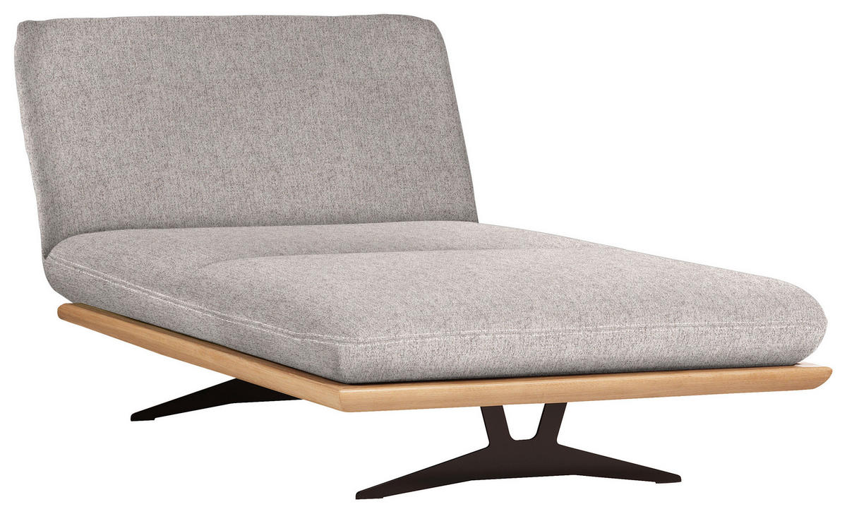 OTTOMANE in Webstoff Hellgrau, Beige  - Beige/Hellgrau, Design, Holz/Textil (114/92/165-218cm) - Dieter Knoll