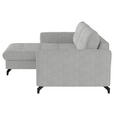 ECKSOFA in Flachgewebe, Leinenoptik Silberfarben  - Silberfarben/Schwarz, Design, Textil/Metall (170/242cm) - Xora