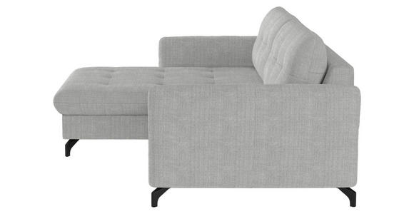 ECKSOFA in Flachgewebe, Leinenoptik Silberfarben  - Silberfarben/Schwarz, Design, Textil/Metall (170/242cm) - Xora