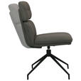 STUHL Echtleder Schwarz, Dunkelgrau  - Dunkelgrau/Schwarz, Design, Leder/Metall (50/92/64,5cm) - Dieter Knoll