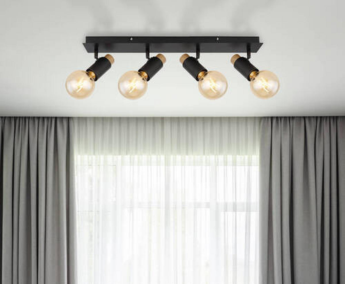REFLEKTOR  Matti   65,5/8/14,5 cm          - črna/temno rjava, Design, kovina/les (65,5/8/14,5cm) - Globo