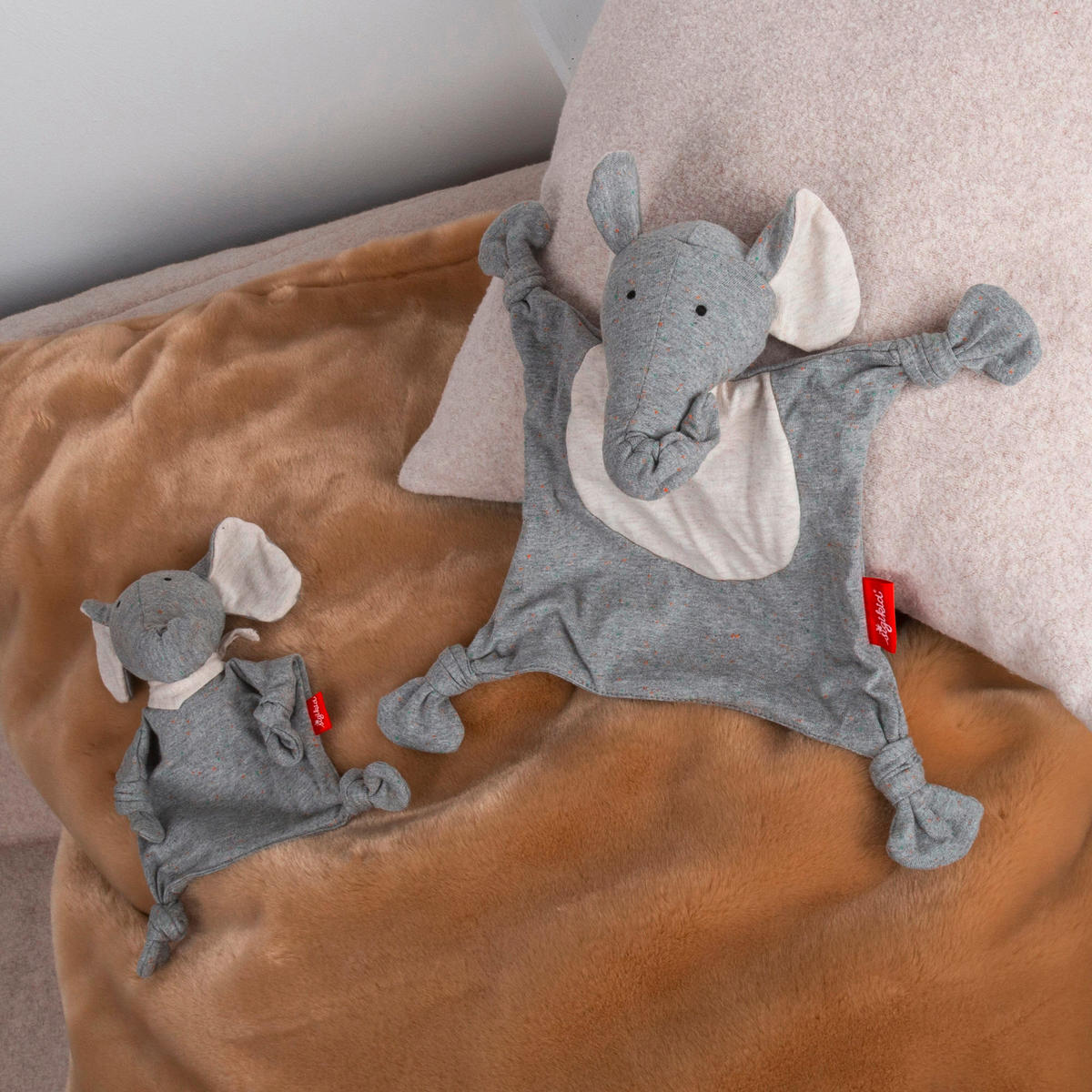 SCHMUSETUCH - Weiß/Grau, Basics, Textil (18/14/8cm) - Sigikid