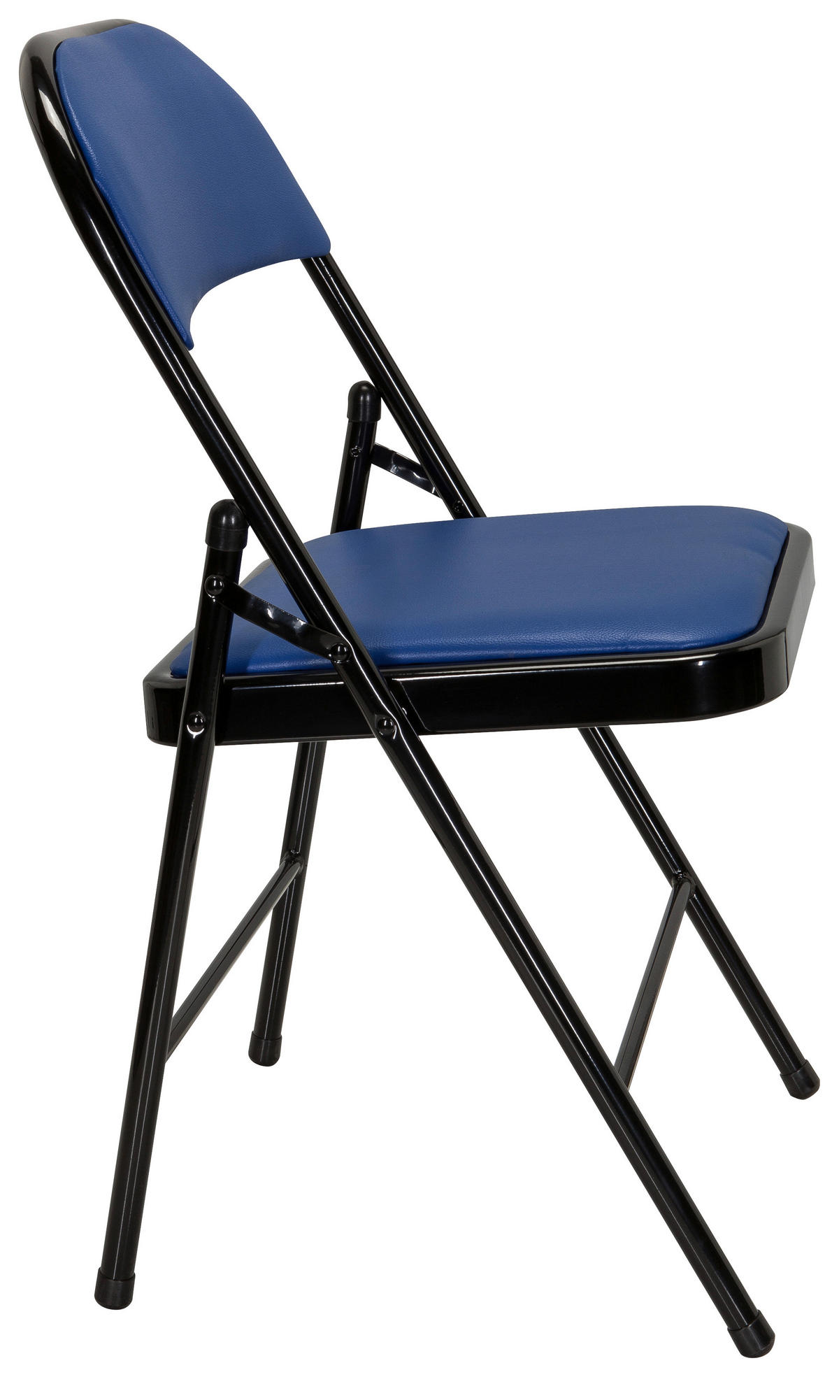 KLAPPSTUHL in Metall, Textil Blau, Schwarz  - Blau/Schwarz, Basics, Textil/Metall (44/80/49cm) - MID.YOU
