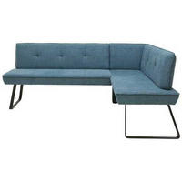 ECKBANK 169/157 cm Flachgewebe Blau, Schwarz Metall   - Blau/Schwarz, Design, Textil/Metall (169/157cm) - Dieter Knoll