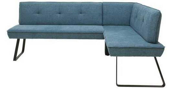 ECKBANK 215/134 cm  in Blau, Schwarz  - Blau/Schwarz, Design, Textil/Metall (215/134cm) - Dieter Knoll