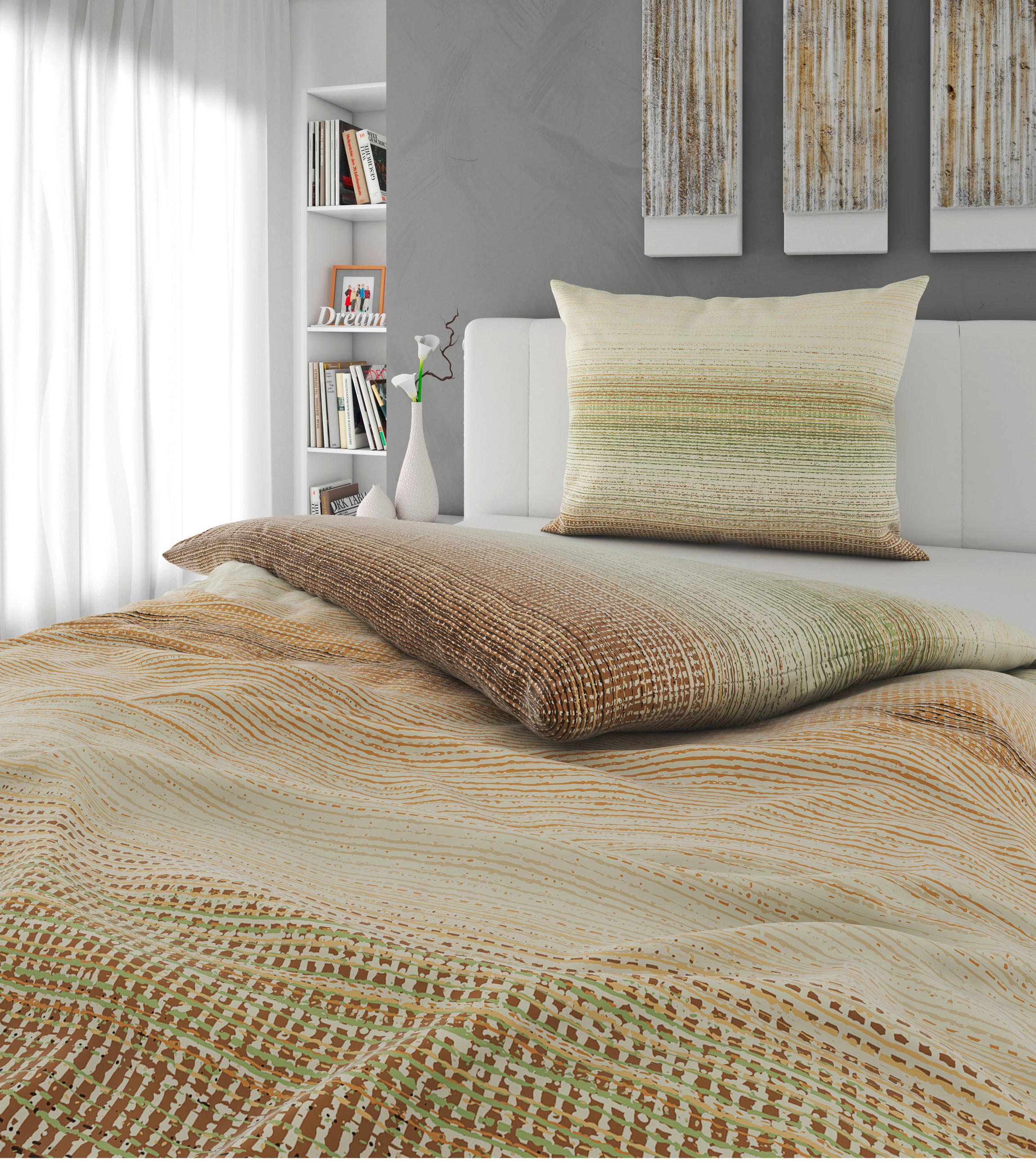 BETTWÄSCHE TANJA Satin 140/200 cm  - Grün, KONVENTIONELL, Textil (140/200cm) - Esposa