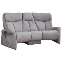 TRAPEZSOFA Echtleder Graubraun Ablage, Relaxfunktion, Kopfteilverstellung  - Anthrazit/Graubraun, Design, Leder/Metall (212/107/104cm) - Himolla Komfortklass