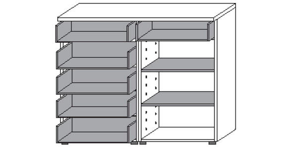 GARDEROBE 4-teilig in 176/202/35 cm - Braun/Weiß, Design, Glas/Holzwerkstoff (176/202/35cm) - Moderano