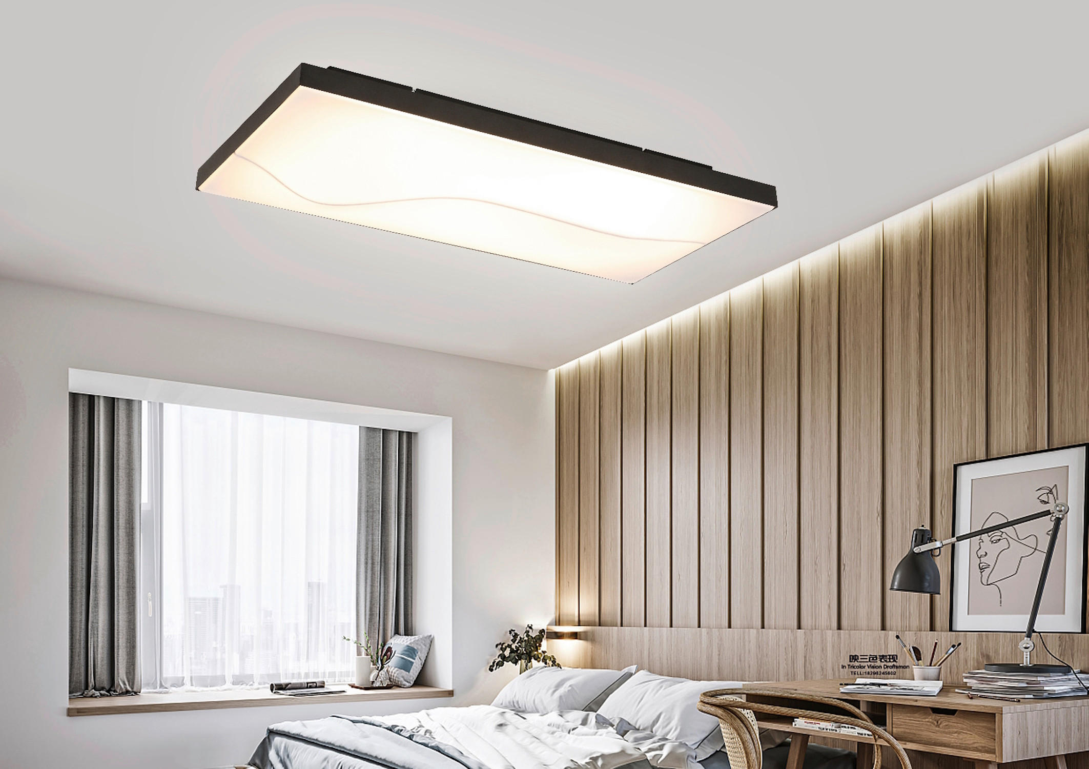 LED-DECKENLEUCHTE 90/45/10,5 cm - Schwarz, Design, Kunststoff/Metall (90/45/10,5cm) - Novel