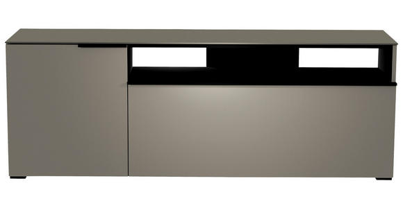 LOWBOARD Grau, Schwarz  - Schwarz/Grau, Design, Glas/Holzwerkstoff (160/58/45cm) - Moderano