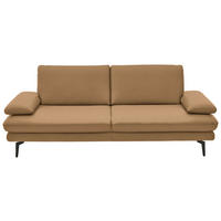 3-SITZER-SOFA in Leder Honig  - Schwarz/Honig, Design, Leder/Metall (222/86/104cm) - Dieter Knoll