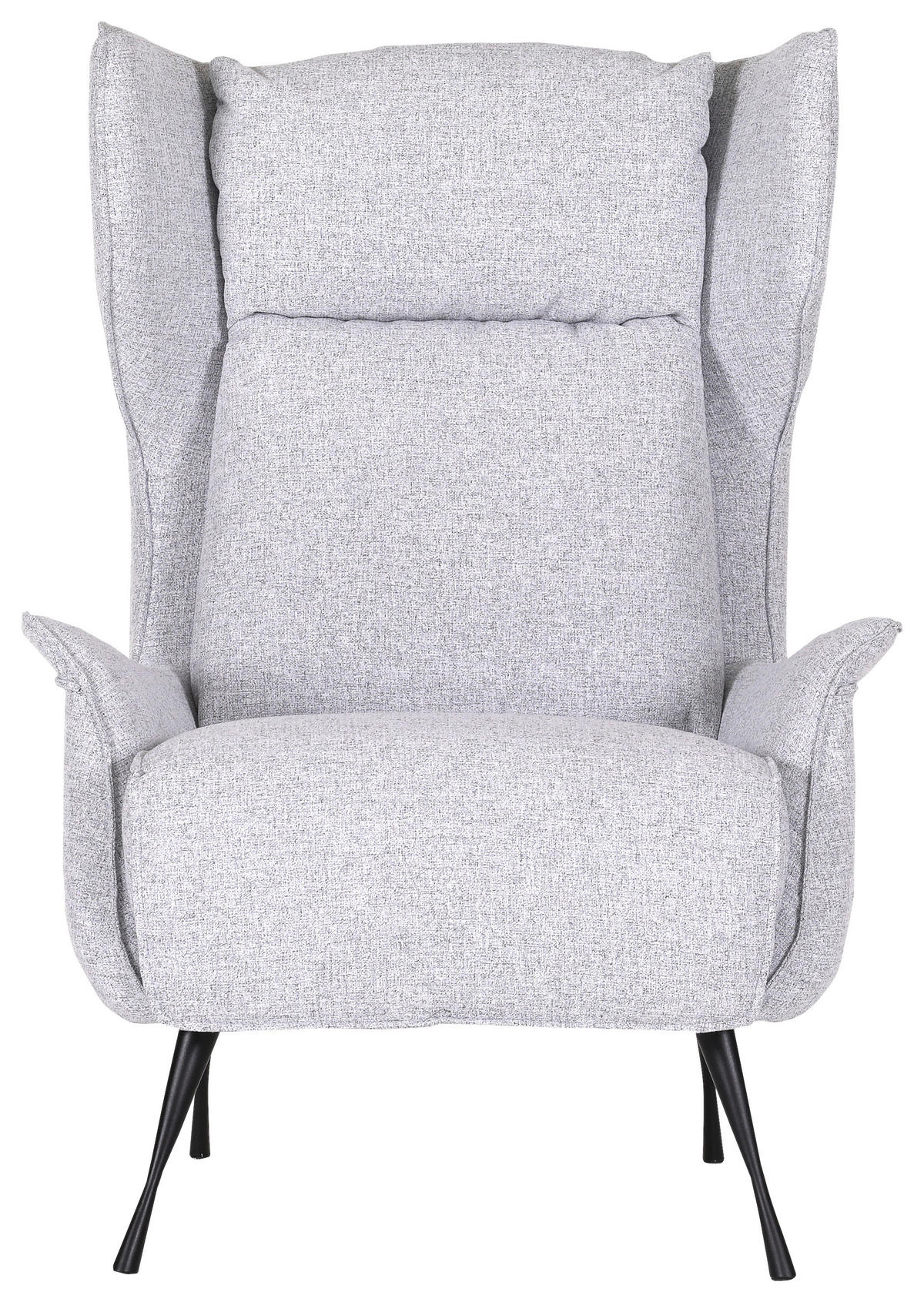 ÖRONLAPPSFÅTÖLJ i flatväv ljusgrå  - ljusgrå/svart, Design, metall/textil (83/106/89cm)