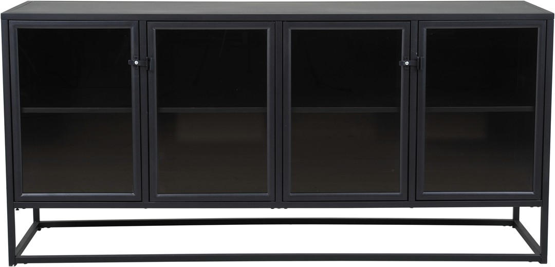 SIDEBOARD 167,5/78,5/45 cm  - svart, Design, metall/glas (167,5/78,5/45cm) - Best Price