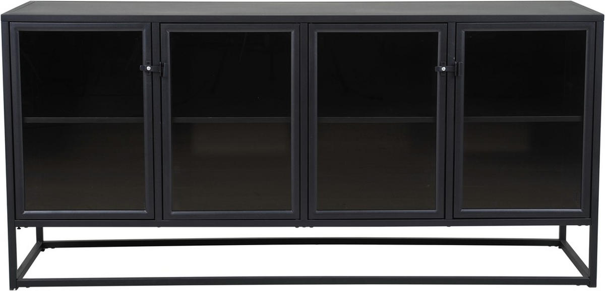 SIDEBOARD 167,5/78,5/45 cm  - svart, Design, metall/glas (167,5/78,5/45cm) - Best Price