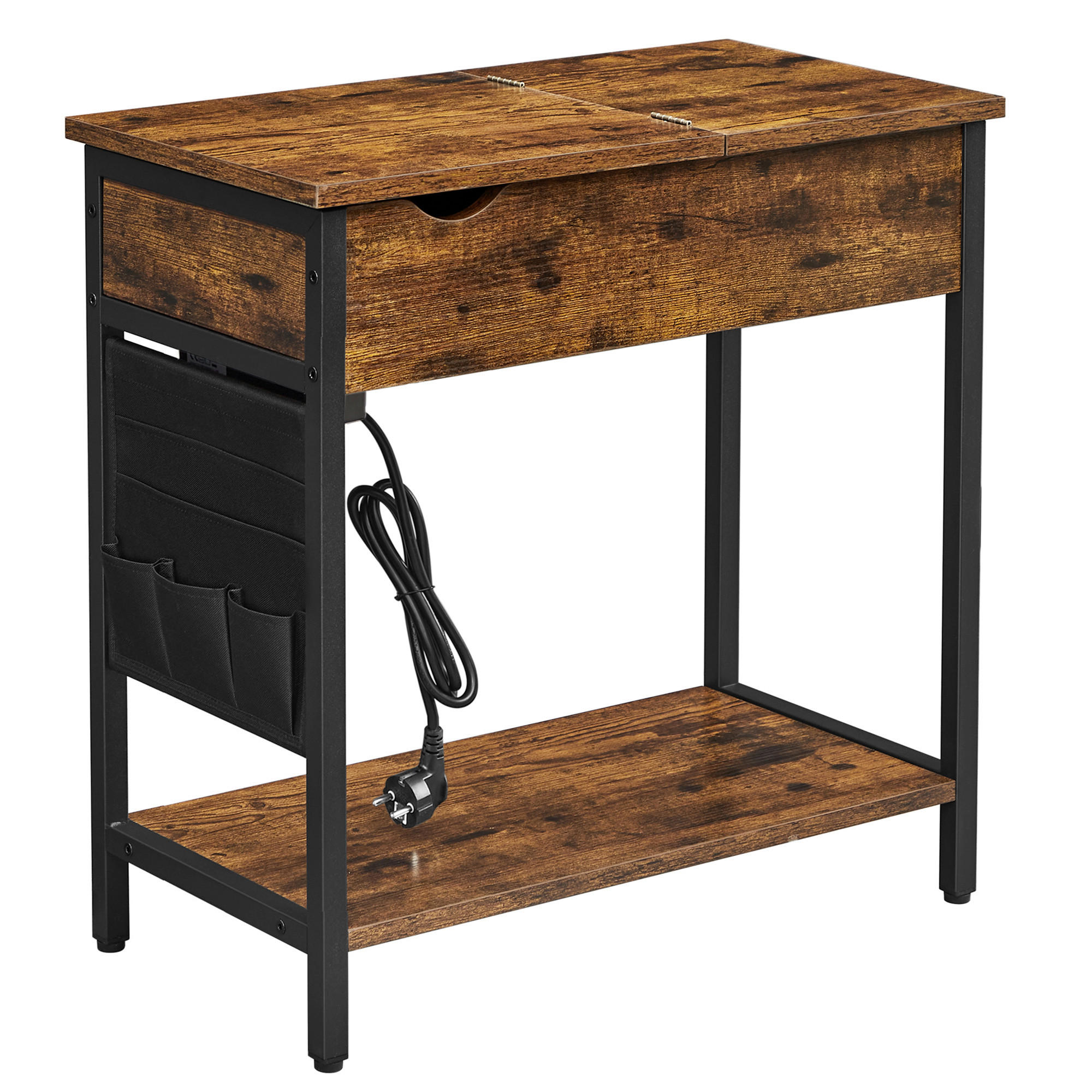 BEISTELLTISCH 60/31,5/60 cm Braun, Schwarz rechteckig  - Schwarz/Braun, Trend, Holzwerkstoff/Metall (60/31,5/60cm) - Boxxx