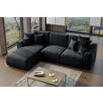 ECKSOFA  in Samt Dunkelgrau  195/293 cm  - Chromfarben/Dunkelgrau, KONVENTIONELL, Kunststoff/Textil (195/293cm) - Carryhome