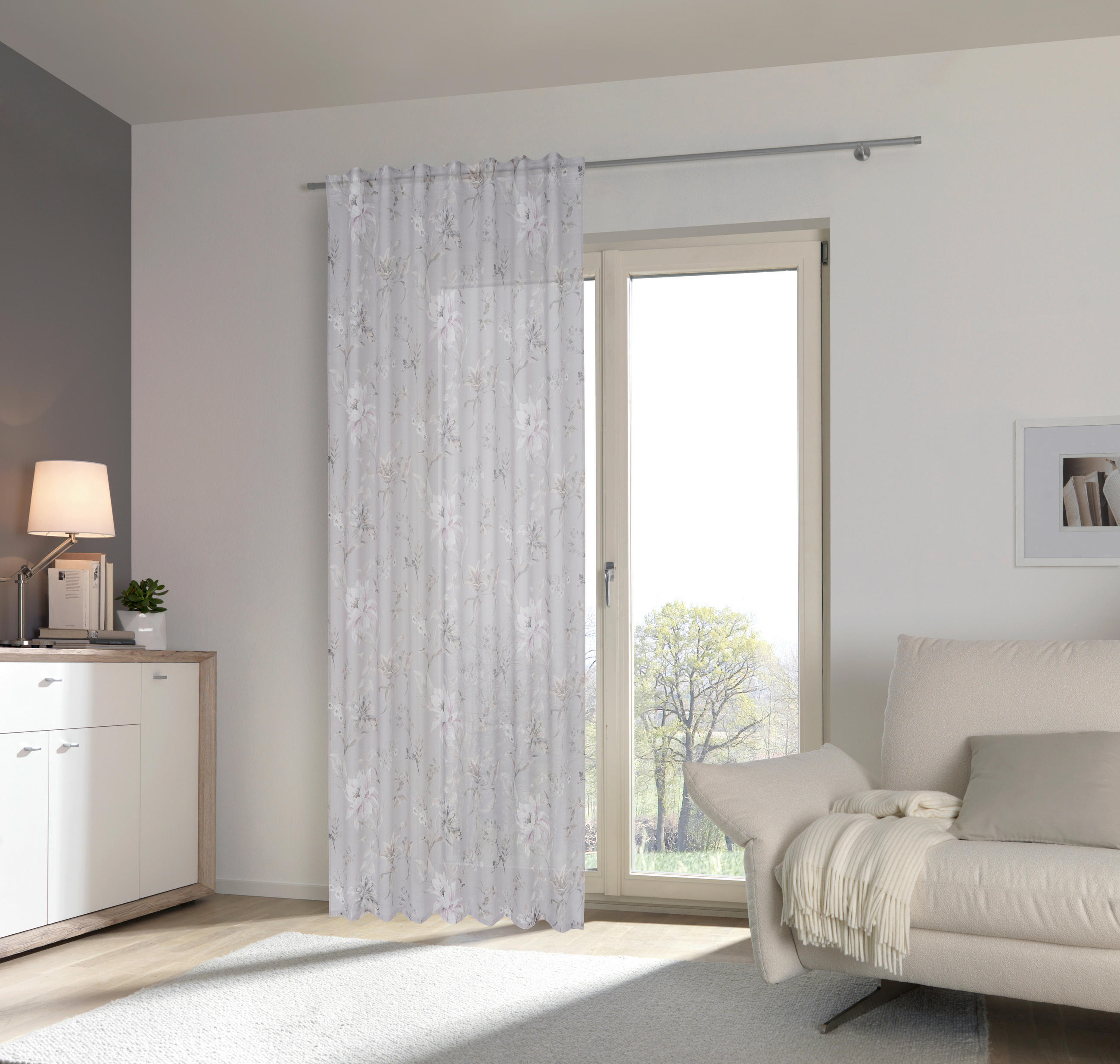 FERTIGVORHANG halbtransparent 140/245 cm   - Lila/Grau, Basics, Textil (140/245cm) - Esposa
