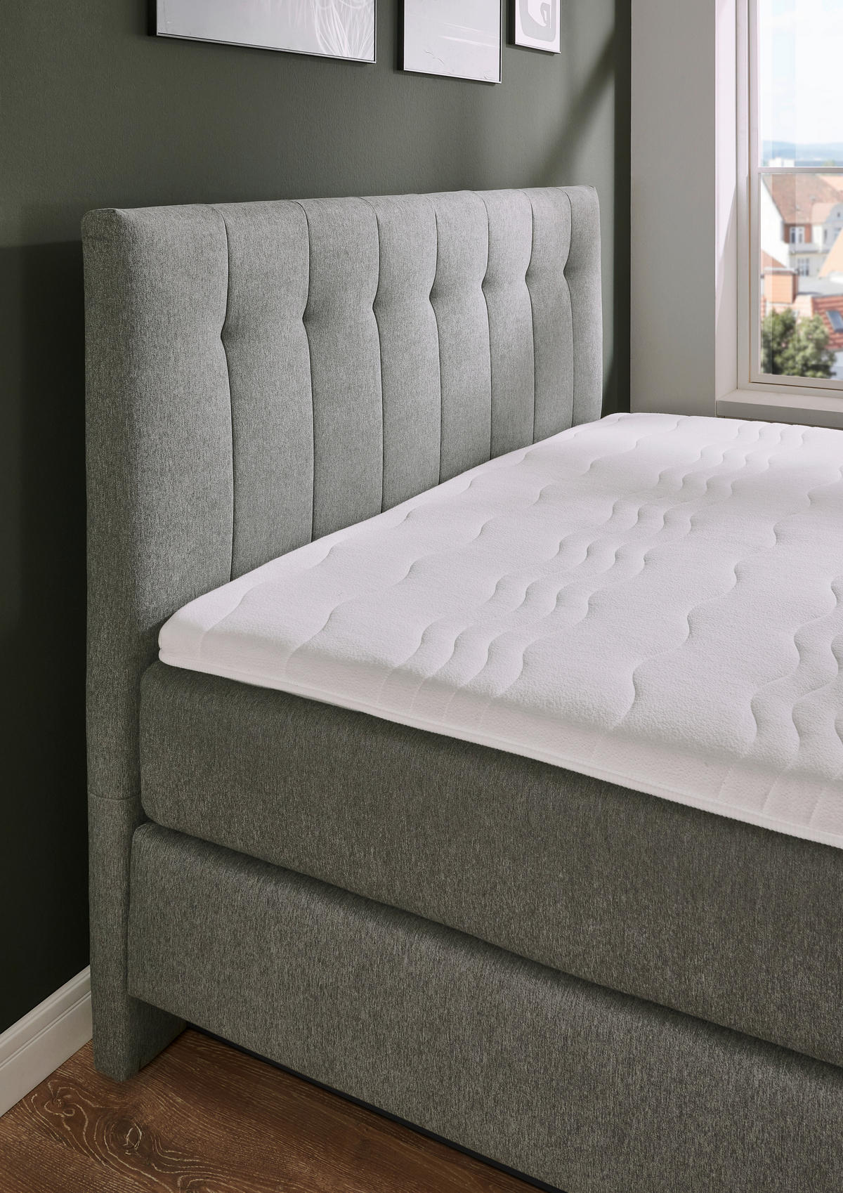BOXSPRINGBETT 160/200 cm  in Grau  - Schwarz/Grau, Modern, Holzwerkstoff/Kunststoff (160/200cm) - Beldomo - Sleep