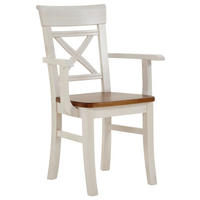 ARMLEHNSTUHL  in  - Bernsteinfarben/Weiß, ROMANTIK / LANDHAUS, Holz (61/94/43cm) - Boxxx