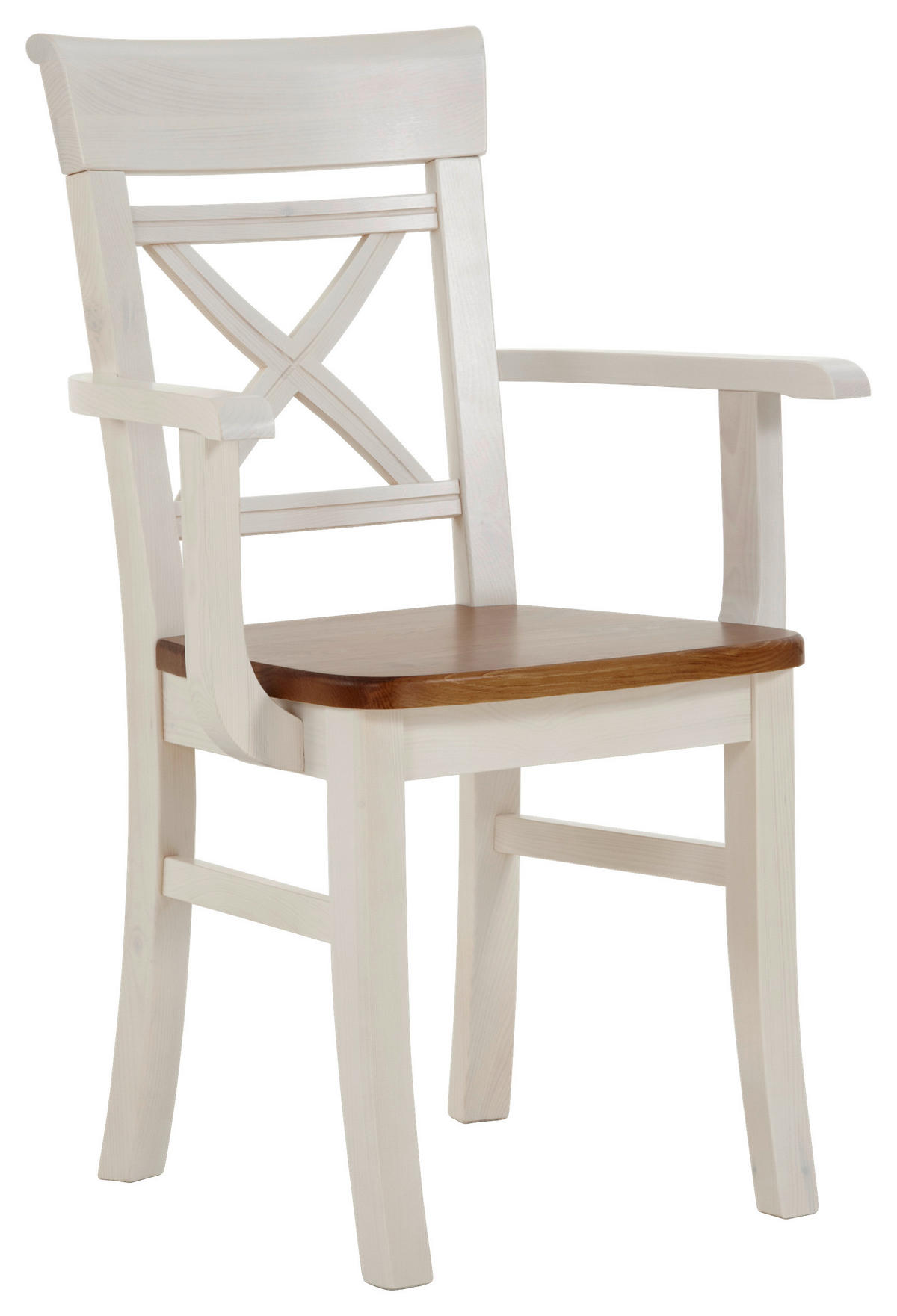 ARMLEHNSTUHL  in  - Bernsteinfarben/Weiß, ROMANTIK / LANDHAUS, Holz (61/94/43cm) - Boxxx