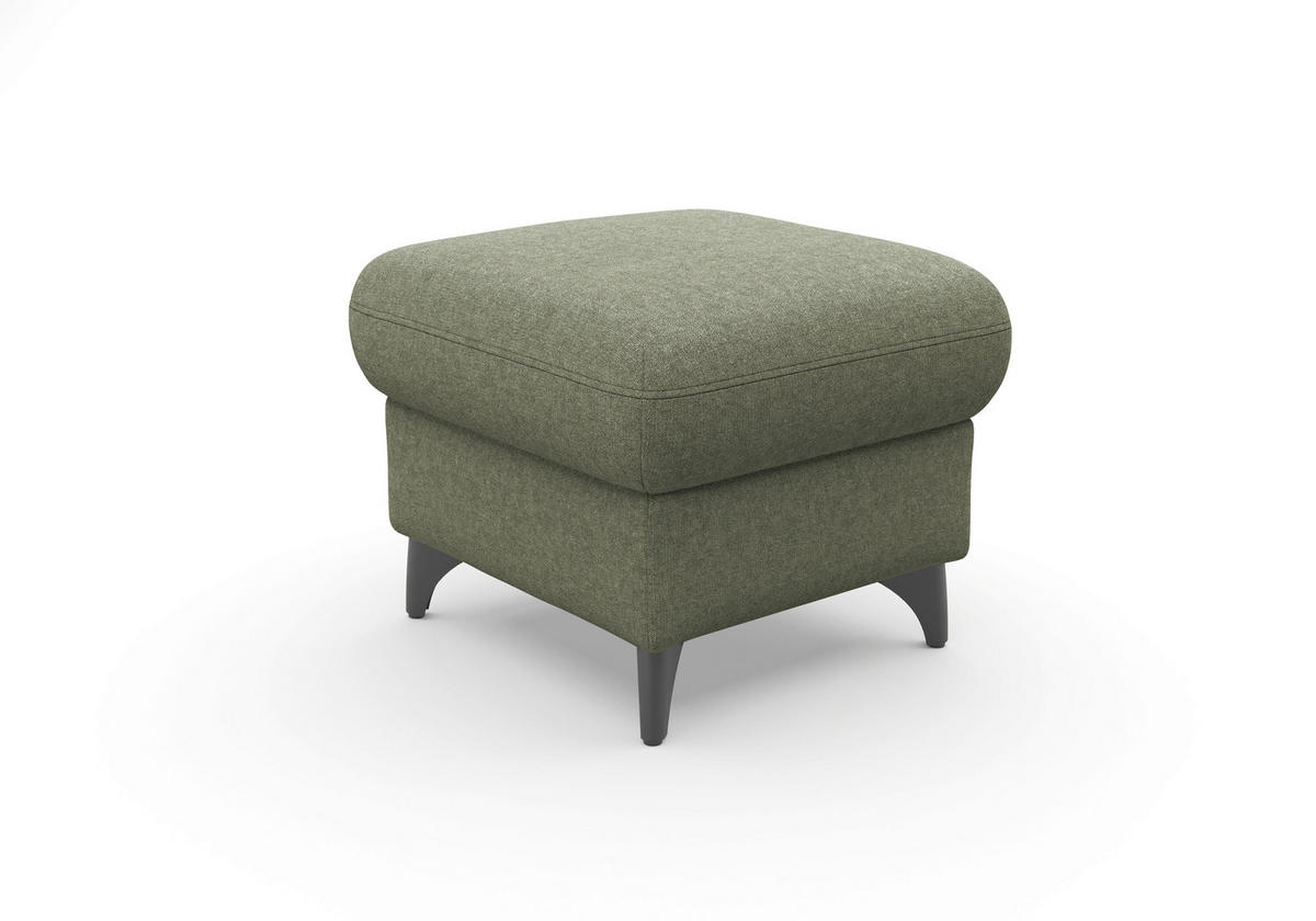HOCKER GLENDALE E Flachgewebe Olivgrün  - Schwarz/Olivgrün, KONVENTIONELL, Textil/Metall (58/48/58cm) - Sit & More