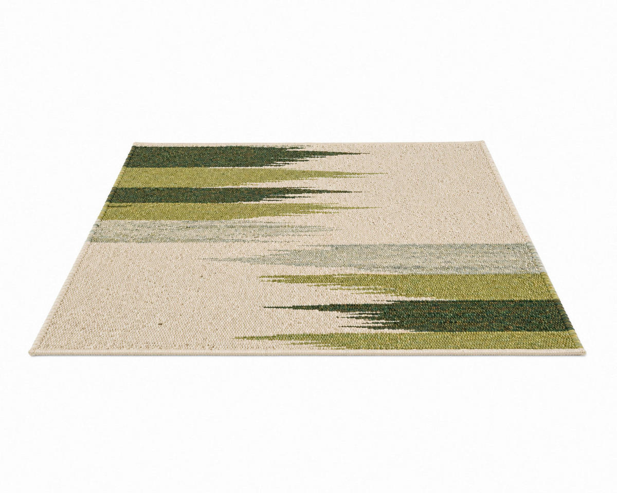 KÉZZEL SZŐTT SZŐNYEG   - sárga/zöld, Basics, textil (70/130cm)