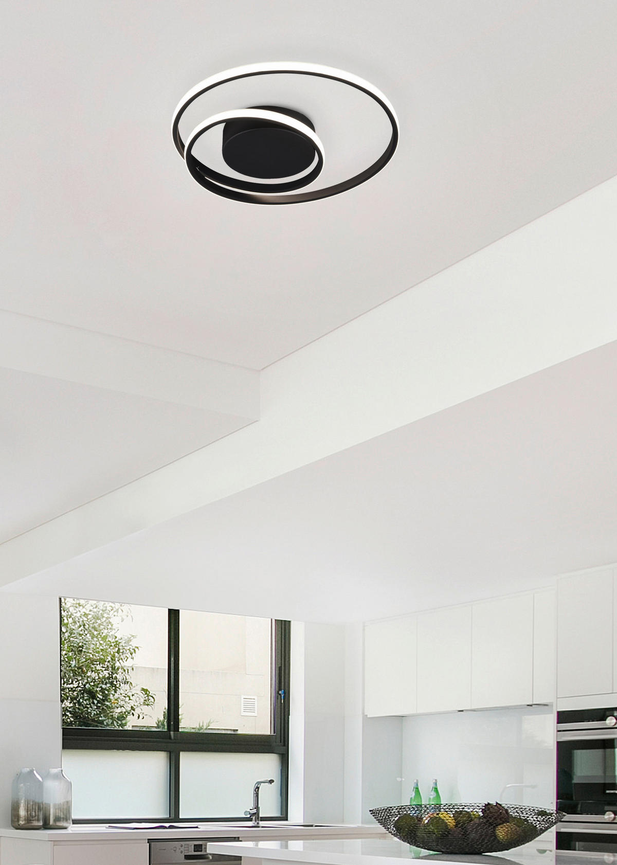 LED-DECKENLEUCHTE 39/7 cm   - Schwarz/Weiß, Design, Kunststoff/Metall (39/7cm)