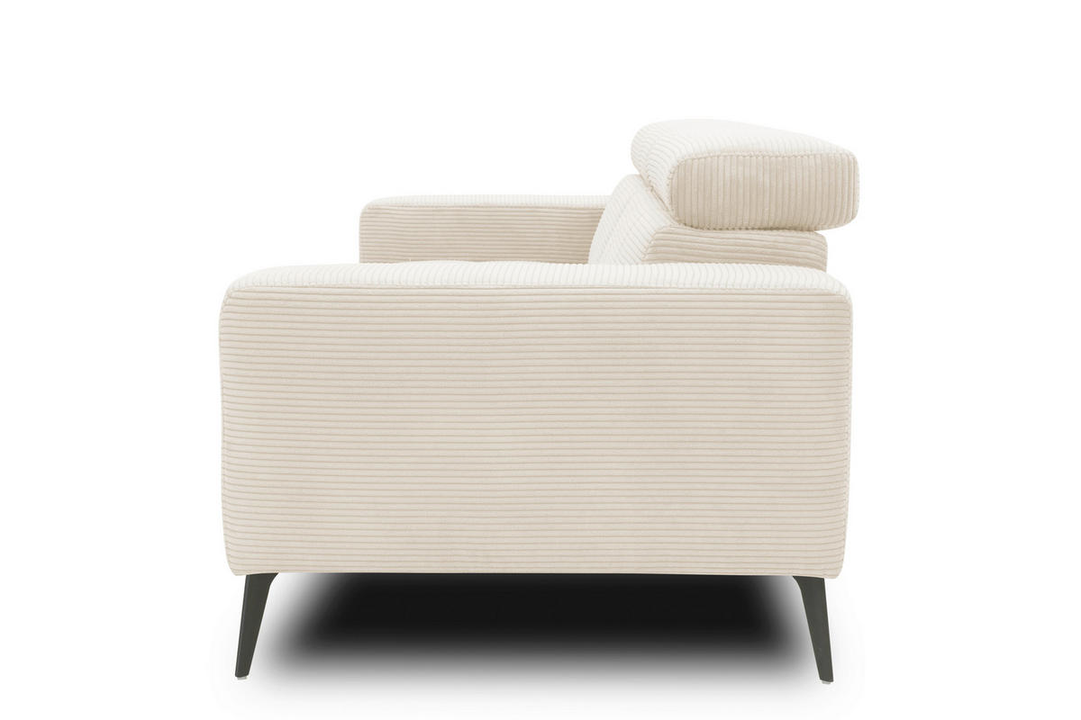 2-SITZER-SOFA TRENTO Mikrofaser Creme  - Dunkelgrau/Creme, MODERN, Textil/Metall (208/79/104cm) - MID.YOU
