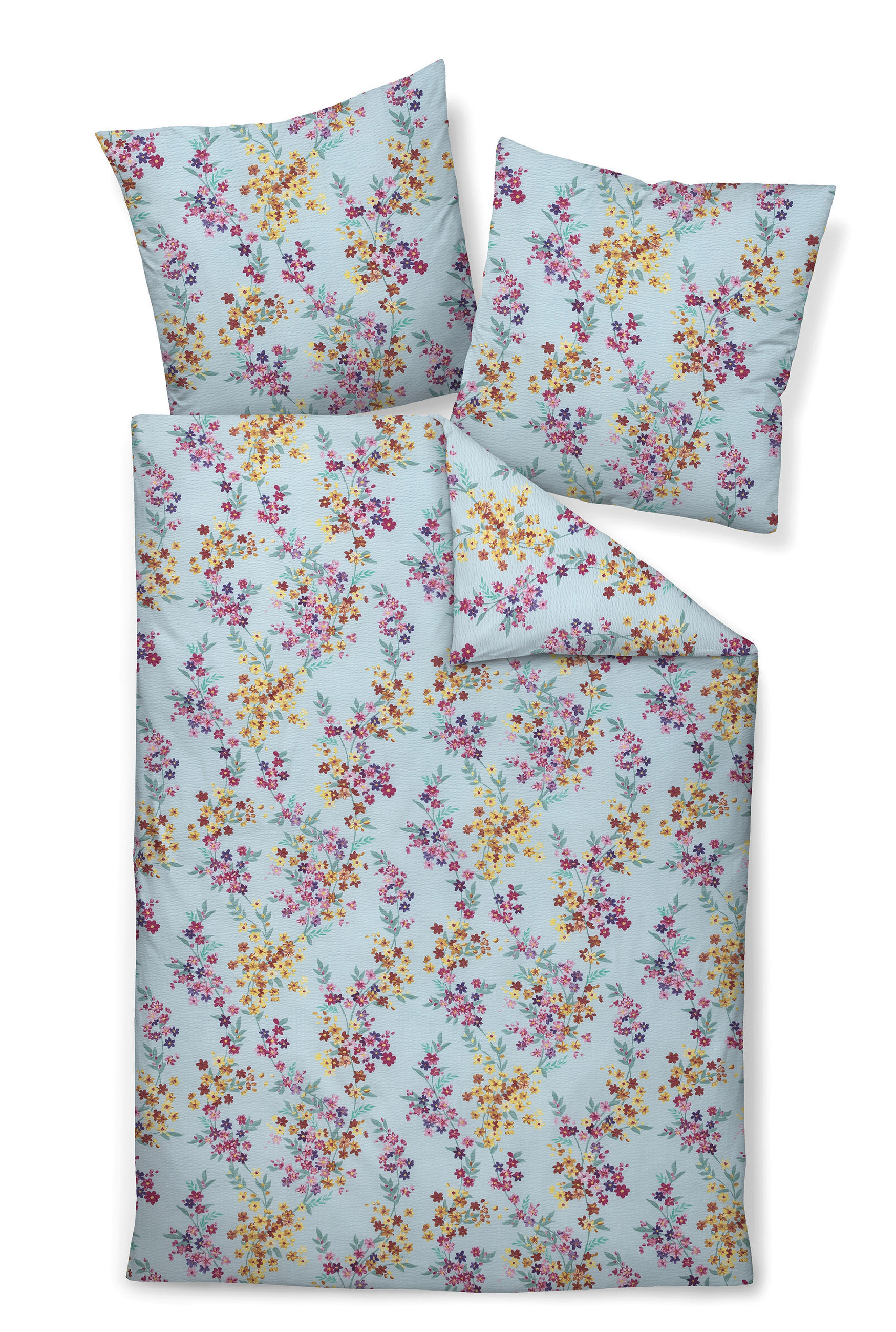 BETTWÄSCHE 135/200 cm Seersucker  - Türkis/Multicolor, Design, Textil (135/200cm) - Janine